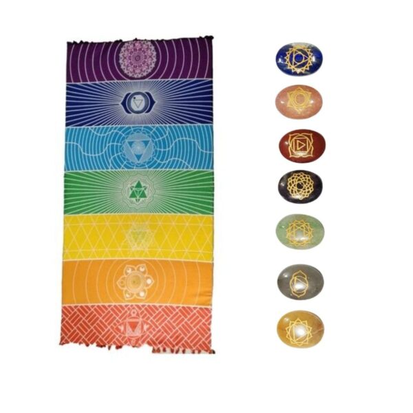 7 Chakra Yoga Mat | Use U Foam and 7 Chakra Oval Set | Mat for Meditation, Yoga and Acupuncture| Size: 150 * 75 cm - Image 2