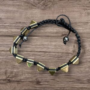 Golden Hematite Pyramid Thread Bracelet