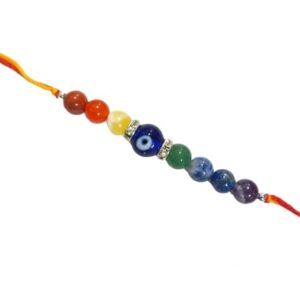 Agate Stone 7 Chakra Evil Eye Crystal Designer Rakhi For Man and Woman