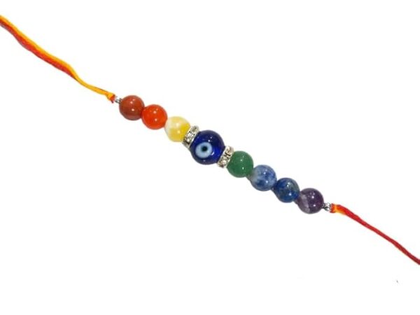 Agate Stone 7 Chakra Evil Eye Crystal Designer Rakhi For Man and Woman
