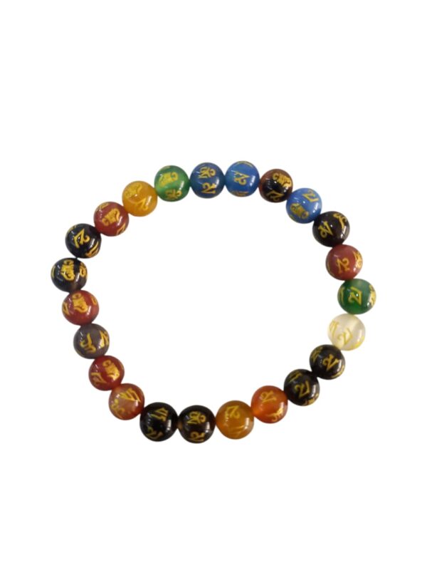 Om Mani Padma Multicolour Bracelet 8mm