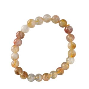 Silver Citrine Original Round Gemstone Bracelet (8mm)