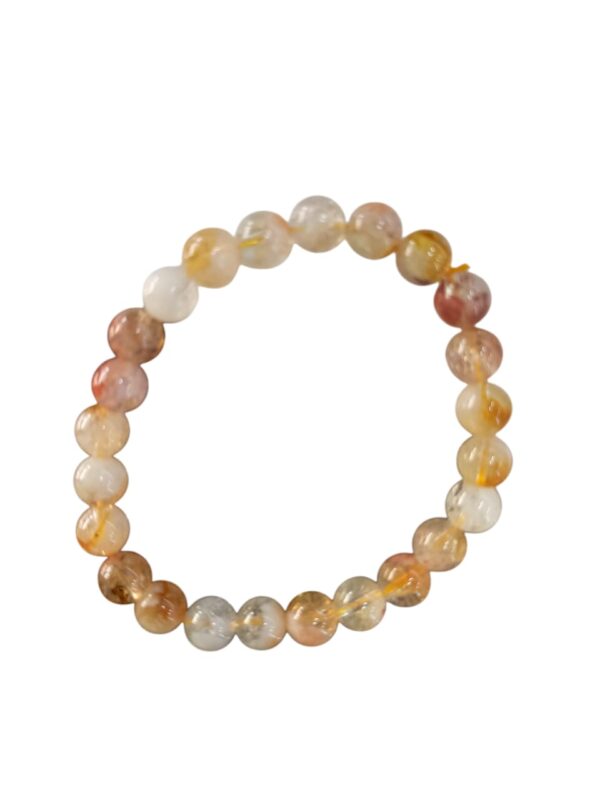 Silver Citrine Original Round Gemstone Bracelet (8mm)