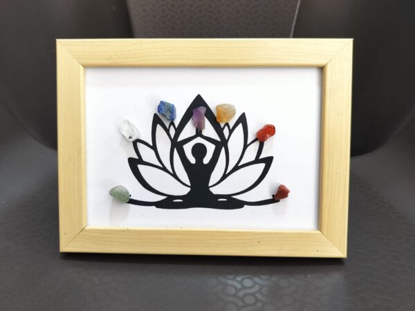 Shiavalaya Gems Crystal Chakras Healing Crystal Frame | Seven Chakras for Home Trading and Other Artwork (Yoga and Seven Chakras Picture Frame) - Image 2