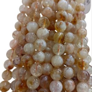 Original Citrine Round Beads String | Silver Citrine Original(Natural) (6mm)
