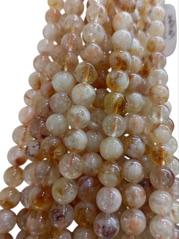 Original Citrine Round Beads String | Silver Citrine Original(Natural) (6mm)