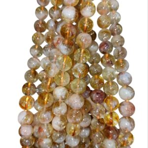 Original Citrine Round Beads String | Silver Citrine Original(Natural) (10mm)