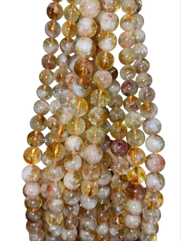 Original Citrine Round Beads String | Silver Citrine Original(Natural) (10mm)