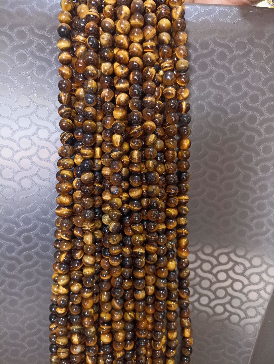 Tiger's Eye Round Beads String | Tiger Eye Original (Natural) (6mm) - Image 3