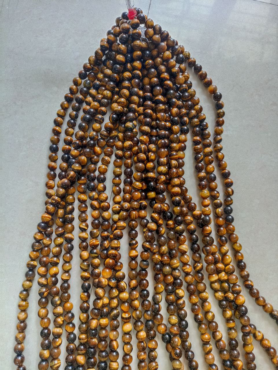 Tiger's Eye Round Beads String | Tiger Eye Original (Natural) (6mm) - Image 4