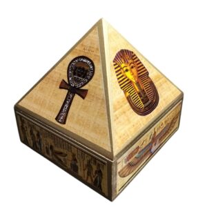 Wooden Egyptian Wish Box Symbol Pyramid | Egyptian Fengshui Wish Box with Mirror Inside 4 Inch