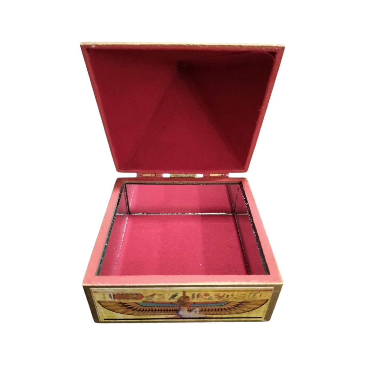 Wooden Egyptian Wish Box Symbol Pyramid | Egyptian Fengshui Wish Box with Mirror Inside 4 Inch - Image 4