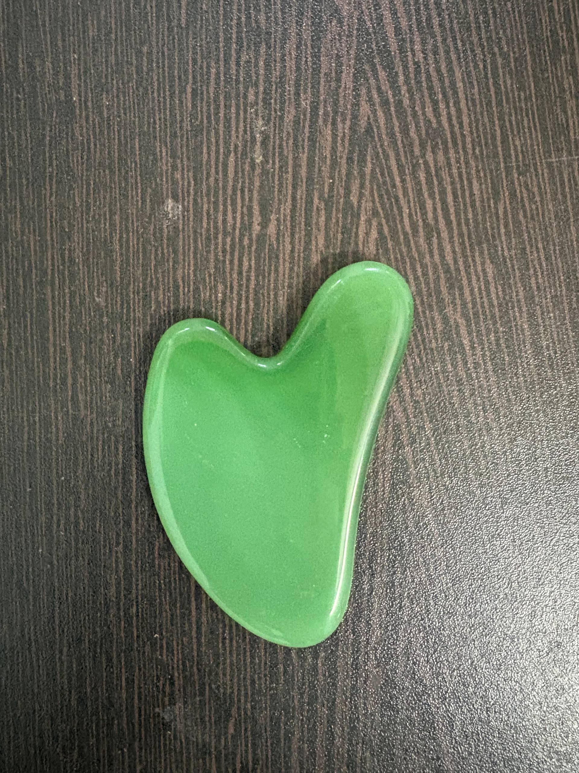 Green Jade Gua Sha | (Green Jade) Natural Stone Face & Body Massage Tool | Smooth Polished Quartz for Skincare Routine - Image 2