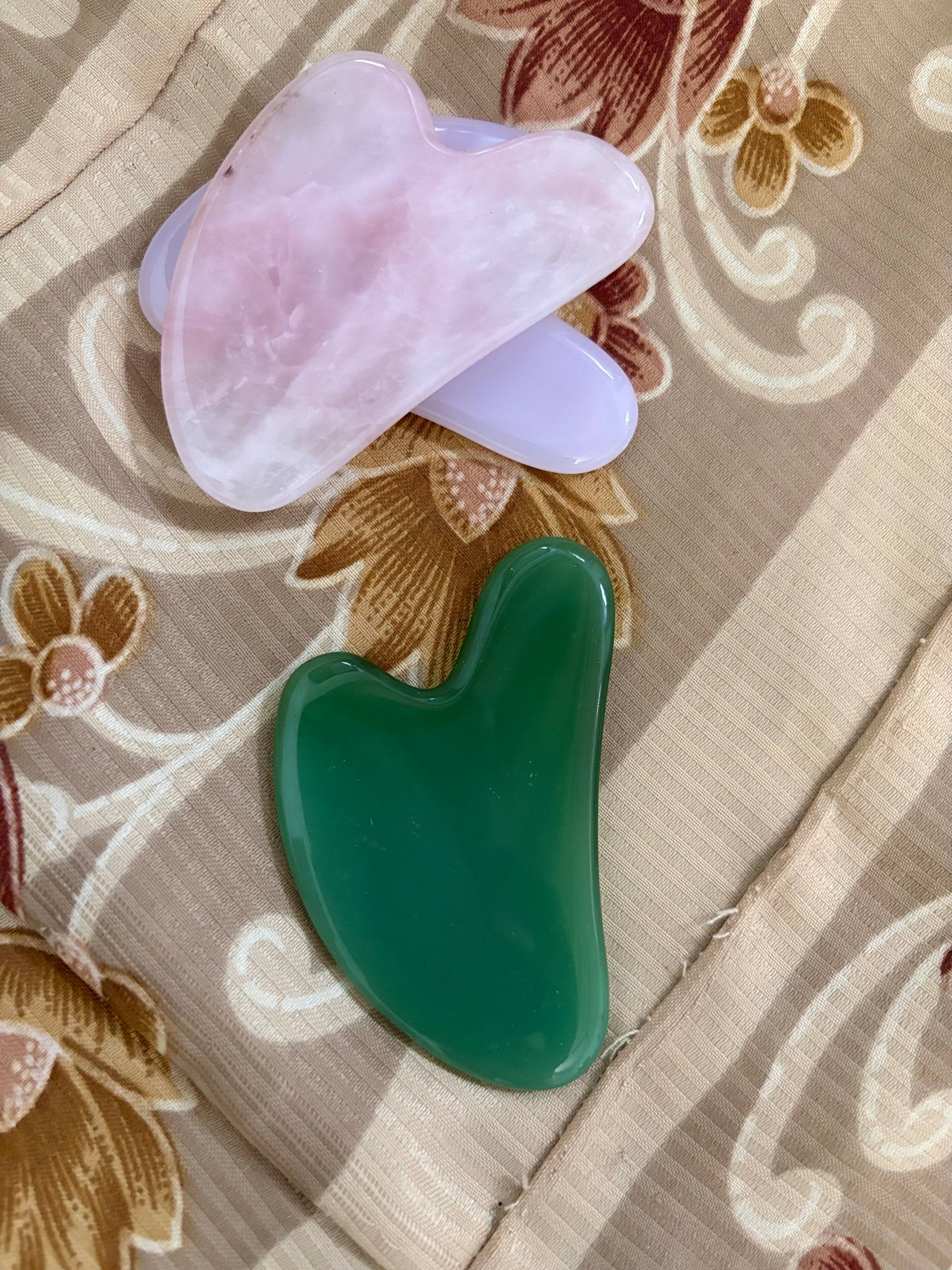 Green Jade Gua Sha | (Green Jade) Natural Stone Face & Body Massage Tool | Smooth Polished Quartz for Skincare Routine - Image 3
