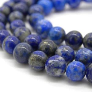 Original Lapis Lazuli Round Beads String | Natural Stone Round Loose Beads for Jewelry Making, Healing, Craft & DIY Projects (8mm)