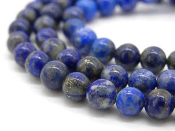 Original Lapis Lazuli Round Beads String | Natural Stone Round Loose Beads for Jewelry Making, Healing, Craft & DIY Projects (8mm)