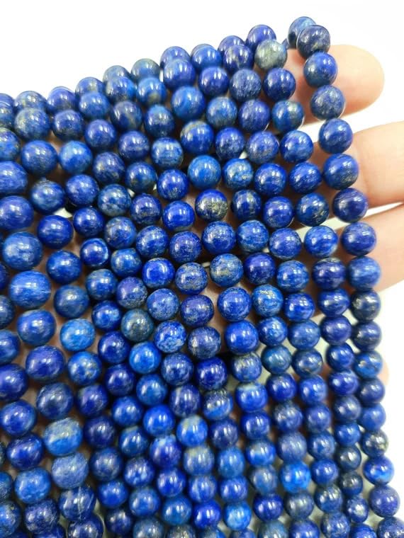 Original Lapis Lazuli Round Beads String | Natural Stone Round Loose Beads for Jewelry Making, Healing, Craft & DIY Projects (8mm) - Image 2
